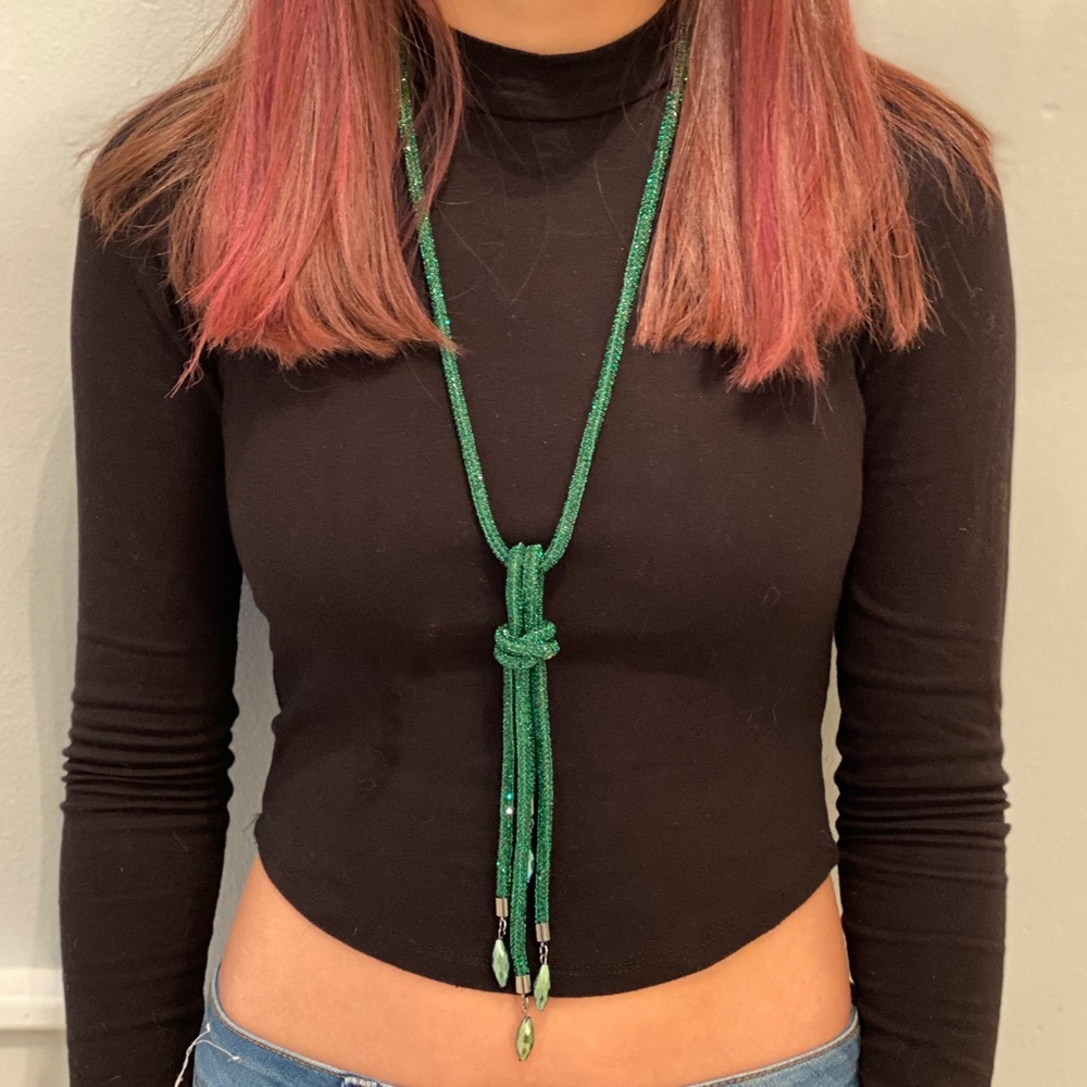 Emerald Green Loop Beaded Necklace
